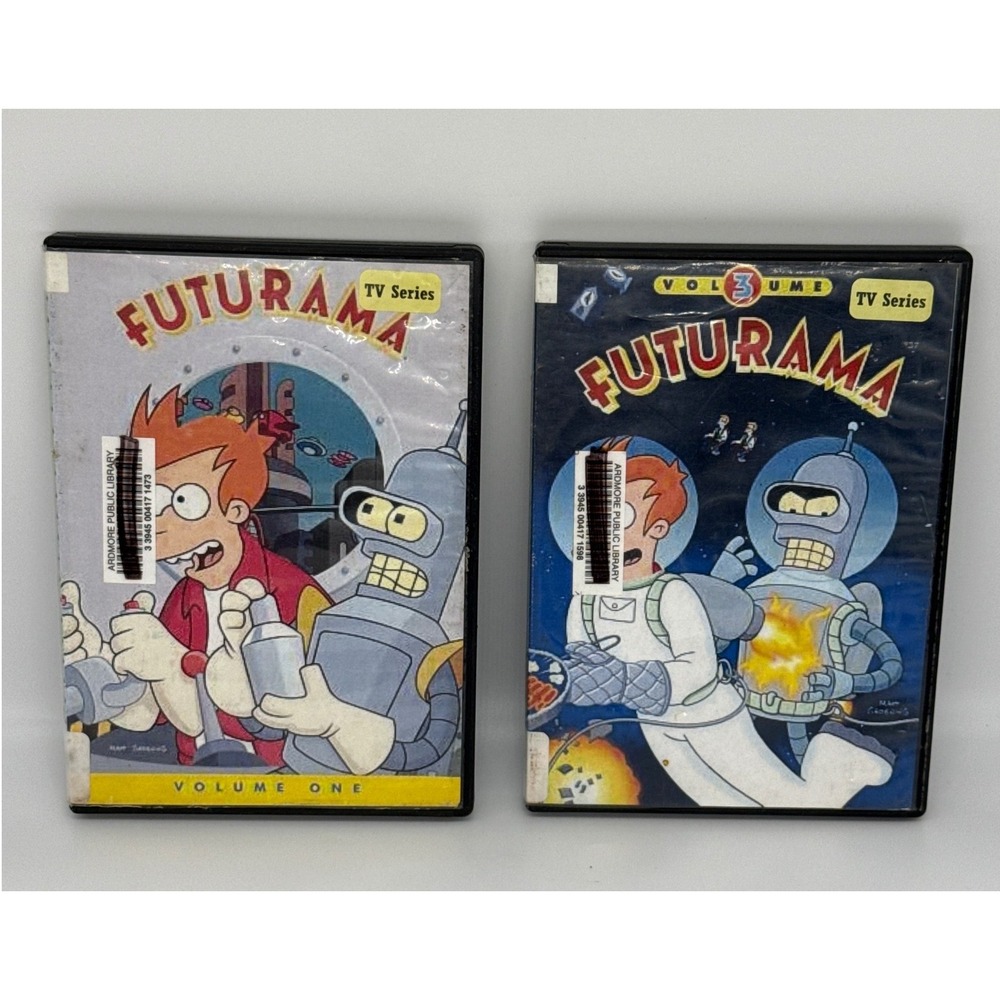 Futurama DVD Lot Volume 1 and 3 Animated TV Series EX Library 7 Disc Set DVDS‎